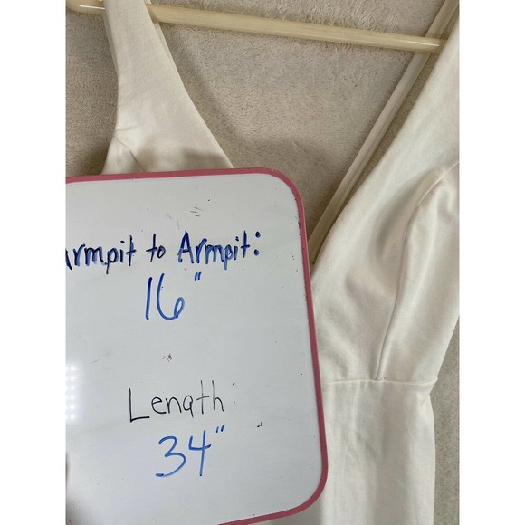 Lulu's cream color v-neck back and front strappy sleeveless dress size Medium - Picture 8 of 8